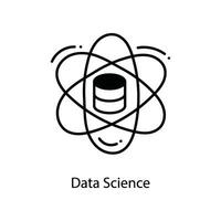Data Science doodle Icon Design illustration. Networking Symbol on White background EPS 10 File vector