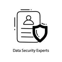 Data Security Experts doodle Icon Design illustration. Networking Symbol on White background EPS 10 File vector