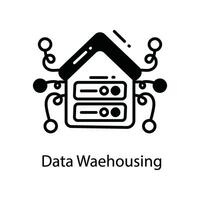 Data Warehousing doodle Icon Design illustration. Networking Symbol on White background EPS 10 File vector