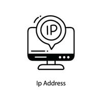 Ip Address doodle Icon Design illustration. Networking Symbol on White background EPS 10 File vector