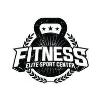 Vintage Kettlebell Gym Fitness Logo Vector Template