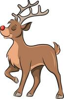 cute red nosed reindeer vector