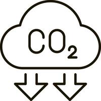 carbon emissions reduction line icon symbol illustration vector