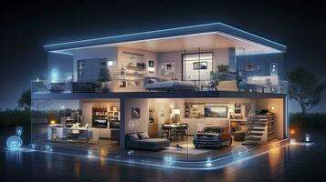 A Glimpse into the Connected Smart Home of Tomorrow. AI Generated photo