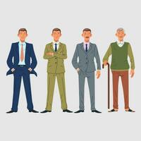 character of man in different ages flat design vector