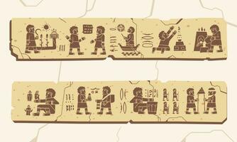 ancient hieroglyphic artifacts that tell about ancient human culture vector illustration