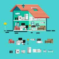 home appliance set of editable vector illustration