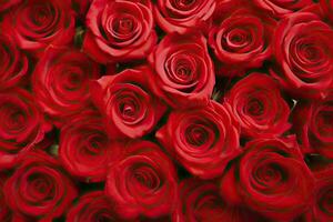 Red Rose Background for Valentine's Day. AI Generated photo