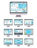 collection of UI UX GUI Graphic User Interface and User Interface Desktop vector illustration