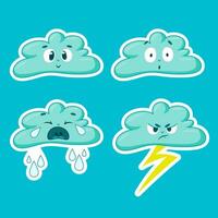 emoji nubes conjunto vector