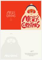 christmas greeting card cute santa red vector