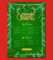 restaurant food menu christmas edition template with christmas element and discount price vector