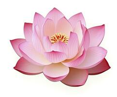 Lotus flower on white background. AI Generated photo