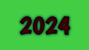 neon text animering med de ord 2024 blinkar. video