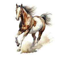 Horse running in watercolor design. AI Generated photo