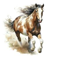 Horse running in watercolor design. AI Generated photo