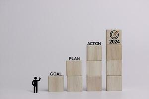 2024 Goal plan action, Business action plan strategy, outline all the necessary steps to achieve your goal photo