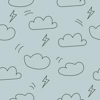 seamless pattern of clouds. hand drawn vector pattern background design.