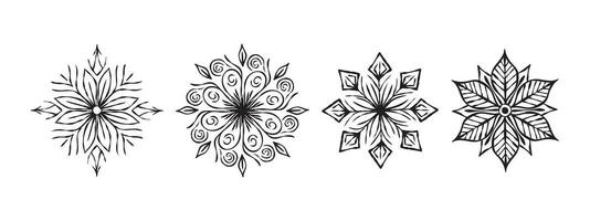 Snowflakes icons. Hand Drawn snowflakes. Snowflake sketch. Vector scalable graphics