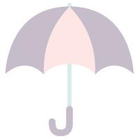 Pastel color umbrella icon in flat design. vector