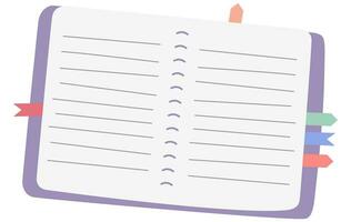 espiral cuaderno con lápiz aislado en blanco antecedentes. vector