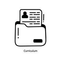 Curriculum doodle Icon Design illustration. School and Study Symbol on White background EPS 10 File vector