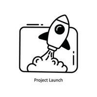 Project Launch doodle Icon Design illustration. School and Study Symbol on White background EPS 10 File vector