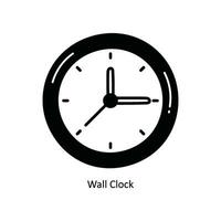 Wall Clock doodle Icon Design illustration. School and Study Symbol on White background EPS 10 File vector