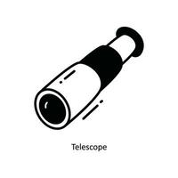 Telescope doodle Icon Design illustration. School and Study Symbol on White background EPS 10 File vector