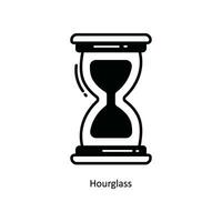 Hourglass doodle Icon Design illustration. School and Study Symbol on White background EPS 10 File vector