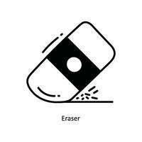 Eraser doodle Icon Design illustration. School and Study Symbol on White background EPS 10 File vector