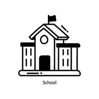 School doodle Icon Design illustration. School and Study Symbol on White background EPS 10 File vector