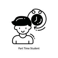 Part Time Student doodle Icon Design illustration. School and Study Symbol on White background EPS 10 File vector