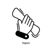 Degree doodle Icon Design illustration. School and Study Symbol on White background EPS 10 File vector