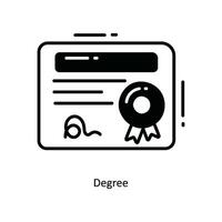 Degree doodle Icon Design illustration. School and Study Symbol on White background EPS 10 File vector