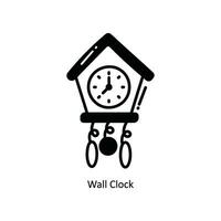 Wall Clock doodle Icon Design illustration. School and Study Symbol on White background EPS 10 File vector