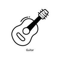 guitarra garabatear icono diseño ilustración. colegio y estudiar símbolo en blanco antecedentes eps 10 archivo vector