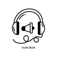 Audio Book doodle Icon Design illustration. School and Study Symbol on White background EPS 10 File vector