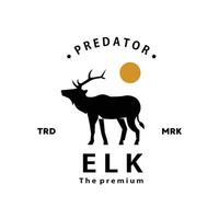 vintage retro hipster elk logo vector outline silhouette art icon