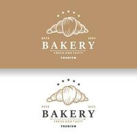 Bread Logo, Old Retro Vintage Style Bakery Shop Design, Vector Wheat Bread Simple Tremplet Illustration