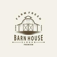 Agriculture Farm Barn Logo, Simple Retro Style Vintage Building Templet Illustration Design vector