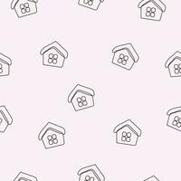 vector seamless house pattern background, hand drawn doodle home pattern design.