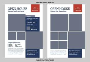 Real Estate Flyer Template, Open House Flyer Template, Real Estate Services vector