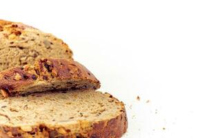 Flax Seed Bread on White Background photo