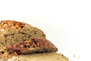 Flax Seed Bread on White Background photo