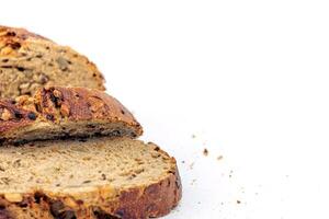 Flax Seed Bread on White Background photo