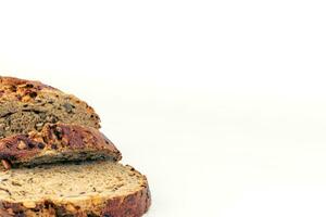 Flax Seed Bread on White Background photo