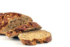 Flax Seed Bread on White Background photo