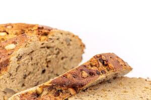 Flax Seed Bread on White Background photo