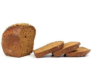 Flax Seed Bread on White Background photo